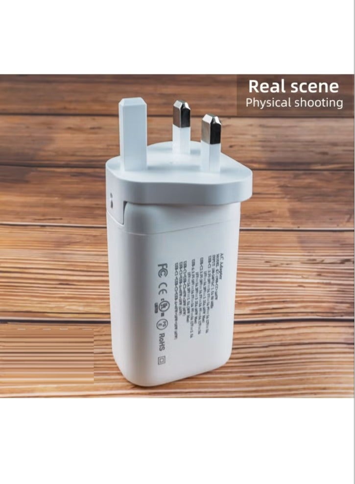 HEXABEX GaNFast 65W Home Charger with Power Delivery & Quick Charge 3.0 Ports to Charge Phone, Tablets, Switch, Notebook, Laptop White - Image 2