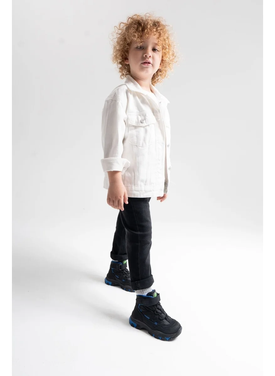 Mnpc Boy Black Genuine Leather Anatomical Trekking Boots