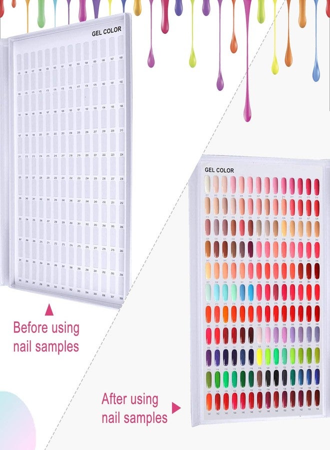 eyxformula 308 Nail Color Chart Display, UV Gel Polish Book Nail Painting Practice Design Board, Fake Tips Nails Sample Display Nail Art for Nail Salons, DIY Nail Art at Home - Image 3