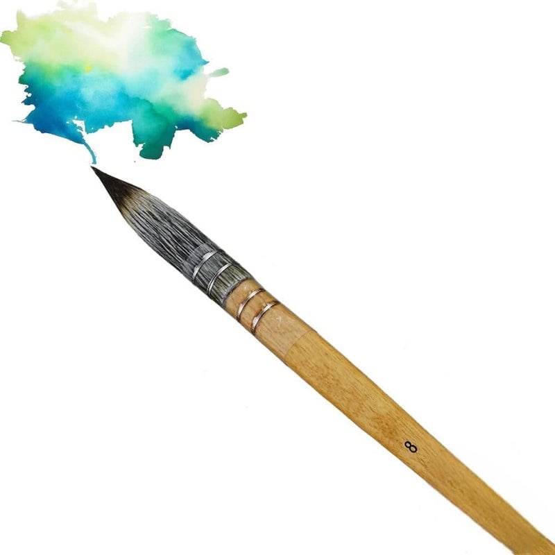 ARTISTERY Mop Brush for Painting - Premium Synthetic Watercolor Brush Set for Artists with Brush Holder, Handmade Cruelty-Free Paint Brush Set of 1 (Size 8)  - Image 2