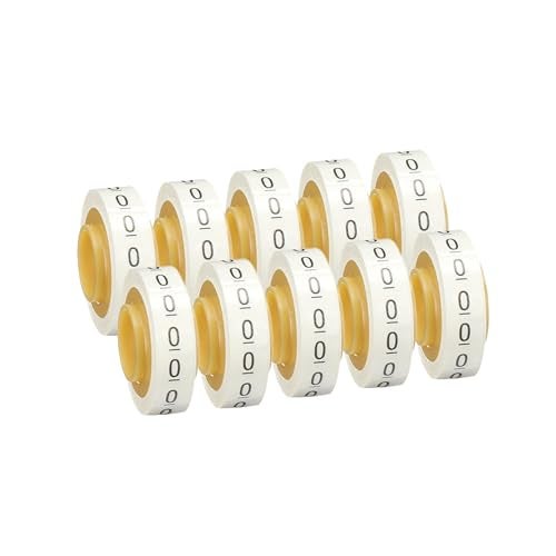 3M ScotchCode Wire Marker Tape Refill Roll SDR-0, Printed with "0", Pack of 10 Rolls - Image 1