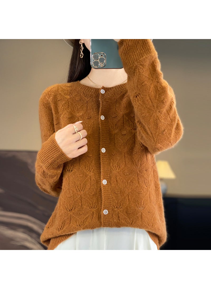 Generic - Long Sleeve Knit Wool Jacket Bud Green - Image 1