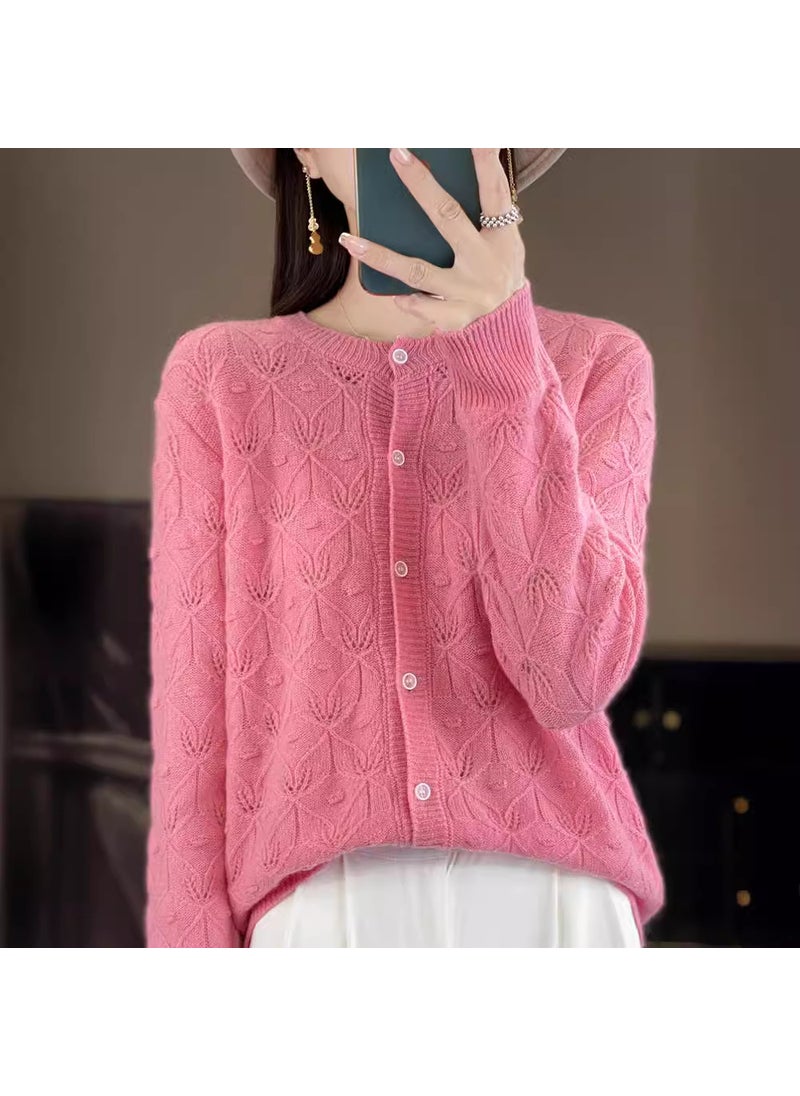 Generic - Long Sleeve Knit Wool Jacket Bud Green - Image 1