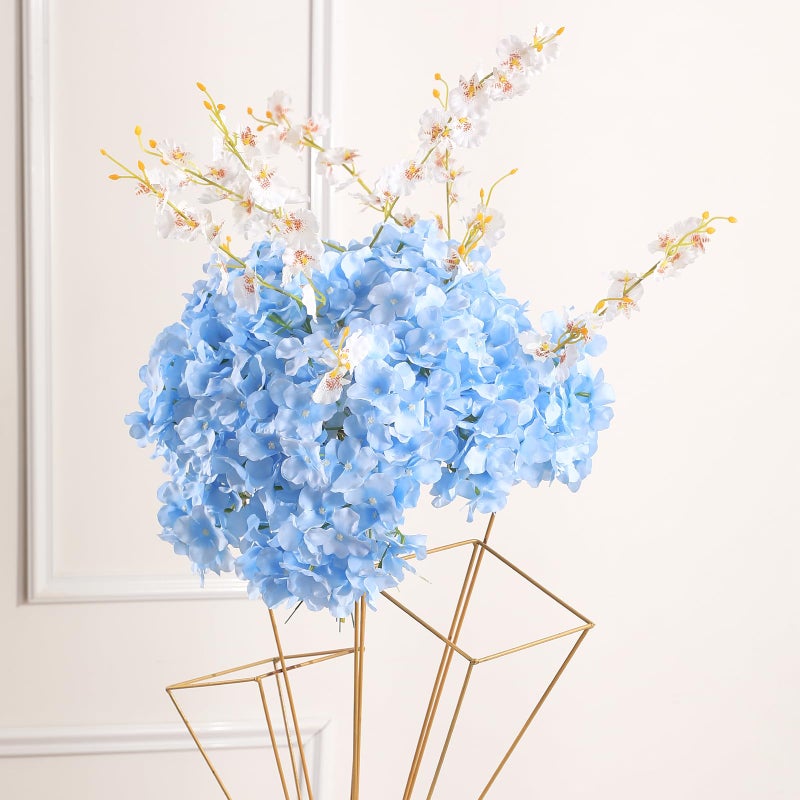 Tifuly 24 Pcs Blue Hydrangea Artificial Flowers Bulk, Faux Hydrangea Full Flowers Heads with Stems, Fake Silk Flowers for Wedding, Garden, Home, Party Decoration - Image 2
