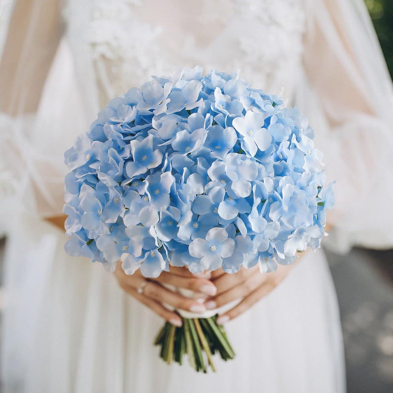 Tifuly 24 Pcs Blue Hydrangea Artificial Flowers Bulk, Faux Hydrangea Full Flowers Heads with Stems, Fake Silk Flowers for Wedding, Garden, Home, Party Decoration - Image 5