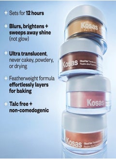 Kosas Kosas Talc-Free Cloud Set Loose Powder 20g | Translucent Setting & Blurring Finish , Translucent Buttery - ultra sheer yellow  - Image 4