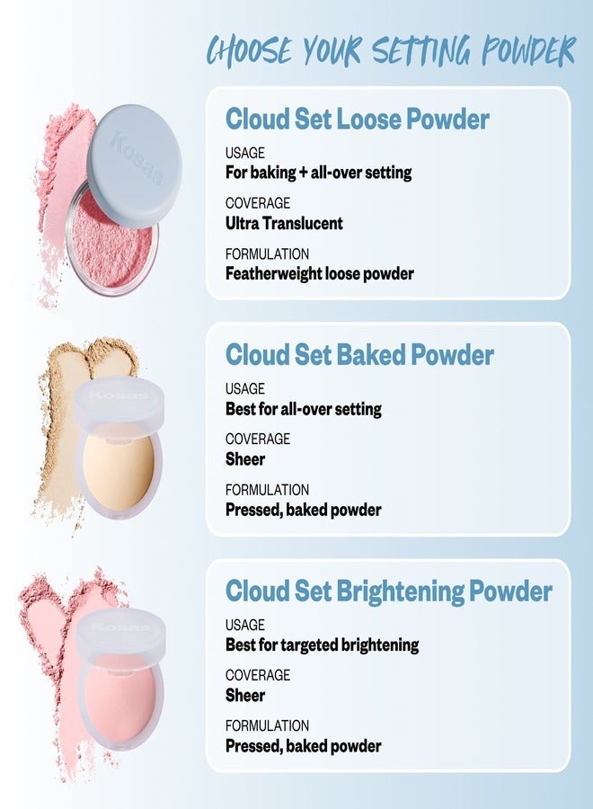 Kosas Kosas Talc-Free Cloud Set Loose Powder 20g | Translucent Setting & Blurring Finish , Translucent Buttery - ultra sheer yellow - Image 5