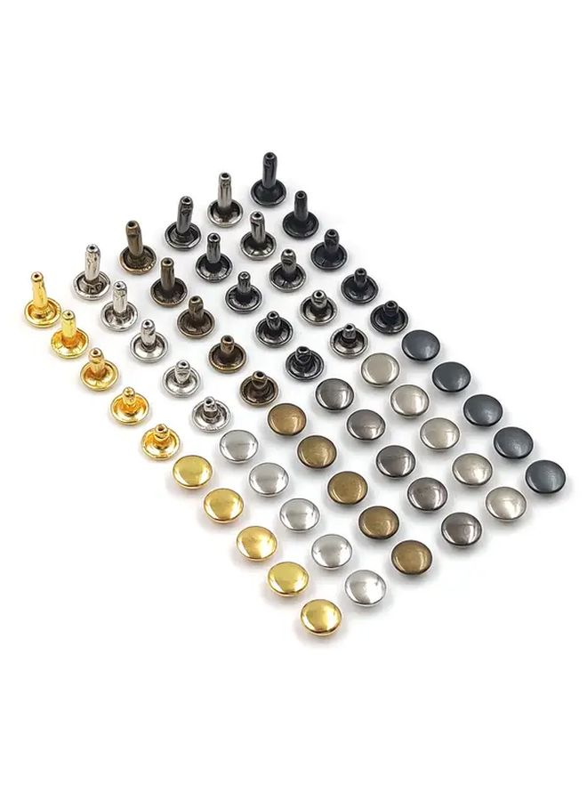 120 Sets 8x5mm Double Cap Rivets With Tool Kit For Leather Crafts Belt Bag - Image 3