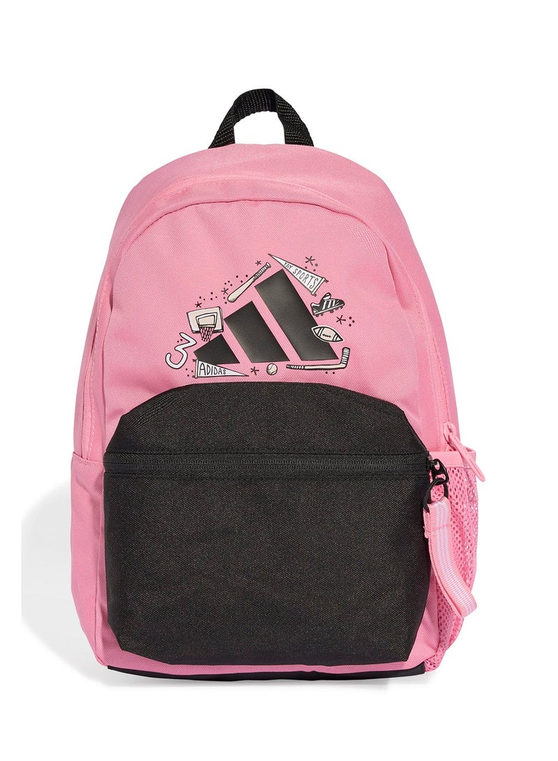 Adidas حقيبة ظهر LK DOODLE بلون بلينك/أسود - Image 1