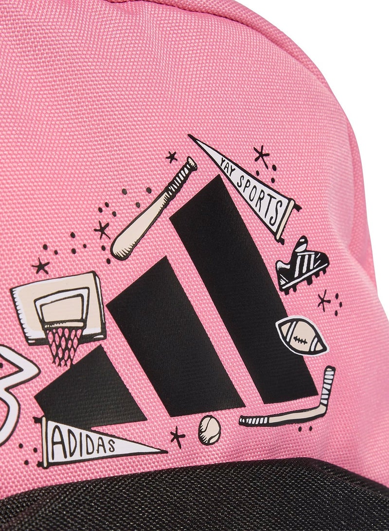 Adidas حقيبة ظهر LK DOODLE بلون بلينك/أسود - Image 3