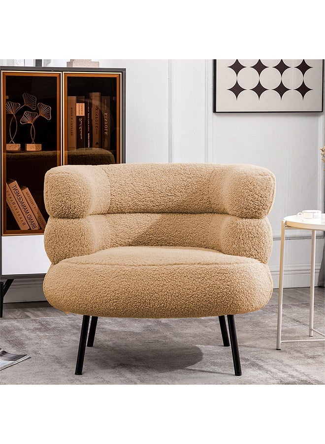 تايمي طقم 2 كرسي قماش بوكليه بتصميم انيق، كرسي تسريحة لغرفة النوم، كرسي بوكلية لغرفة المعيشة والمكتب - بني, 70x62x74 سم - Image 4