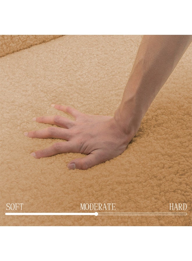 تايمي طقم 2 كرسي قماش بوكليه بتصميم انيق، كرسي تسريحة لغرفة النوم، كرسي بوكلية لغرفة المعيشة والمكتب - بني, 70x62x74 سم - Image 5