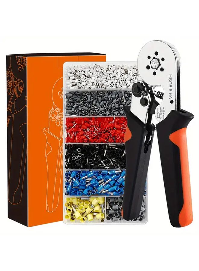 HSC8 6 6A 1900 Terminal Combination Set Self Adjustable Ratchet Wire Crimping Tool Kit - Image 1