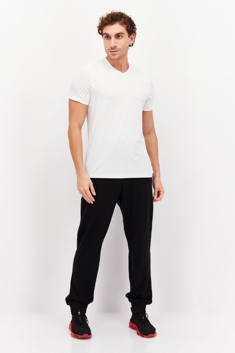 CROSSHATCH Men Regular Fit Embroidered Logo Jogger Pants, Black  - Image 3