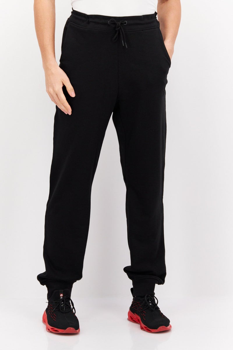 CROSSHATCH Men Regular Fit Embroidered Logo Jogger Pants, Black  - Image 1