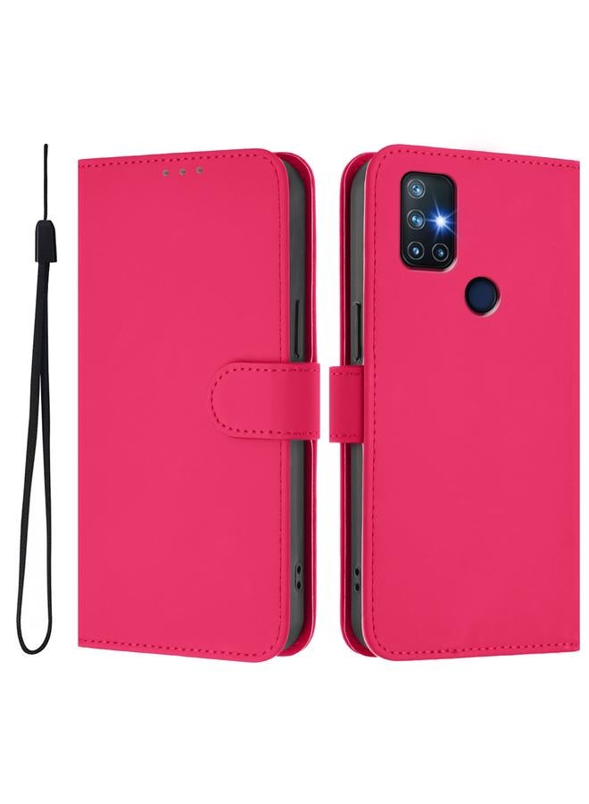 S-TOP Case For OnePlus Nord N10 5G Skin Feel Solid Color Leather Phone Case with Lanyard - Image 2