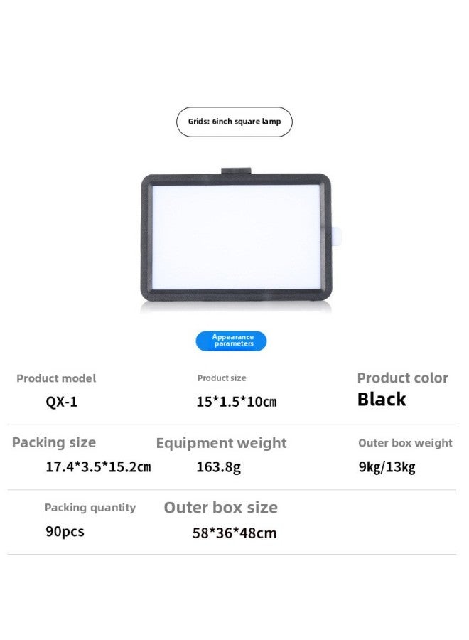 LED Shooting Flat Panel Lamp 4 Color USB Square Lamp Fill Light 6 Inch 8 Inch Overhead Live Portable Vlog Floor Lamp-Specification:8 Inch 4 Color Square Lamp  - Image 5