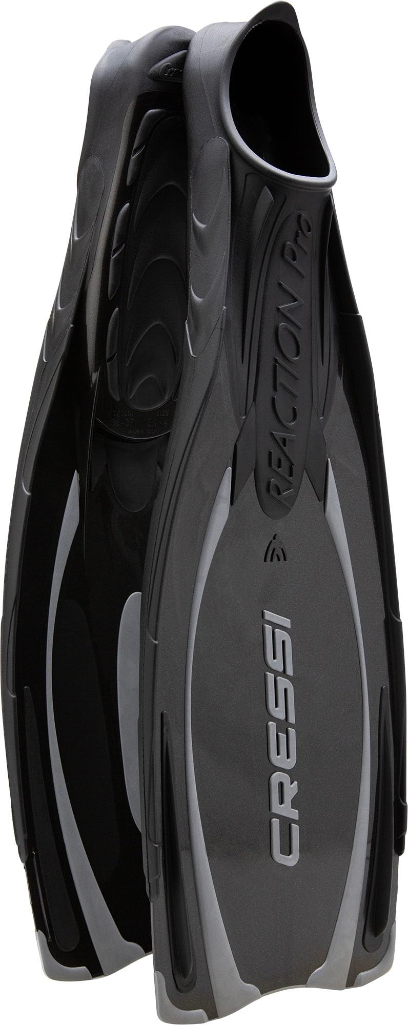 Cressi Reaction Pro Full Foot Pocket Fins Black 4243 - Image 2
