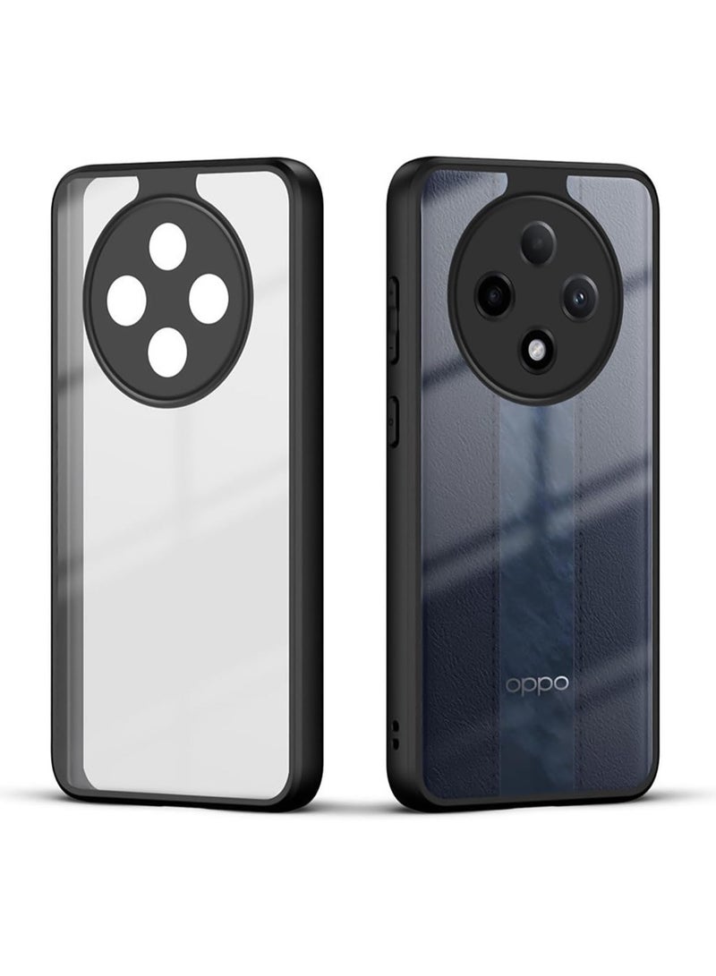 Case Cover Shockproof Hard PC Back Soft TPU Frame Anti-yellowing Slim Protective Cover Compatible with Oppo Reno 12F (Clear) - Image 1