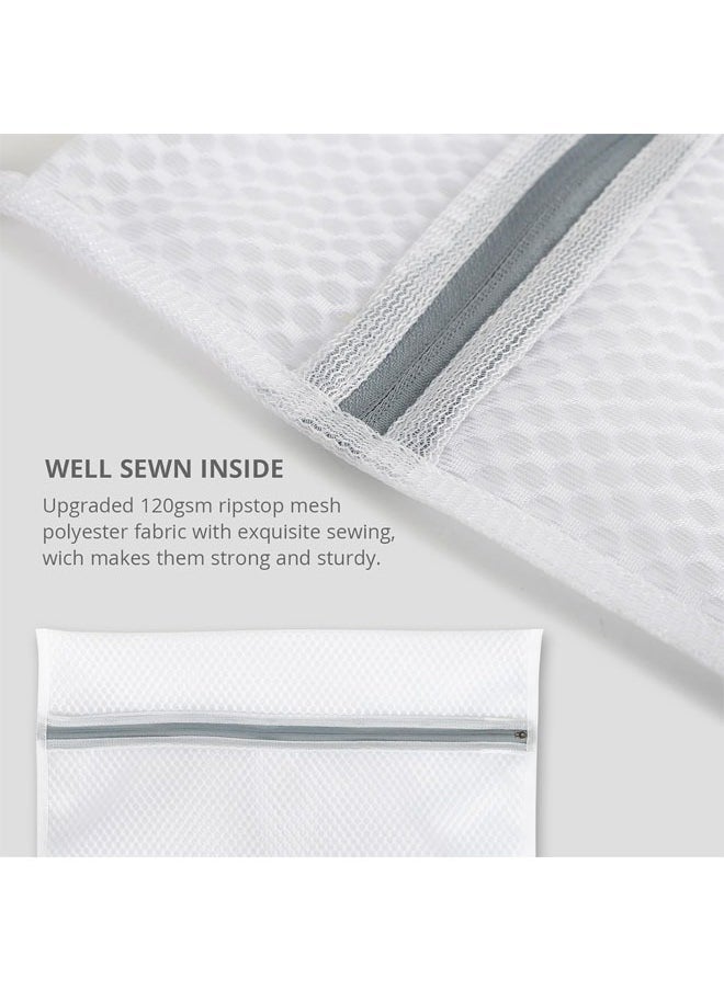 Hihonor Set of 4 Mesh Laundry Bags for Delicates with Premium Zipper, Travel Storage Organize Bag, Clothing Washing Bags for Laundry, Blouse, Bra, Hosiery, Stocking, Underwear, Lingerie, White  - Image 4