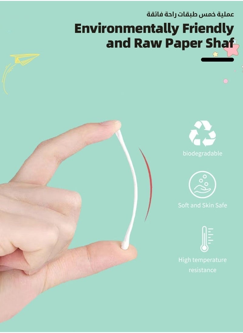 MIXDE 400PCS Baby Cotton Swabs,  Double-headed Ear Spoon, Baby Cotton Buds, Baby Cotton Safe Swabs for Delicate Baby Ear Nose, 100% Pure Organic Cotton,100% Biodegradable Chlorine Free u0026 Hypoallergenic  - Image 3
