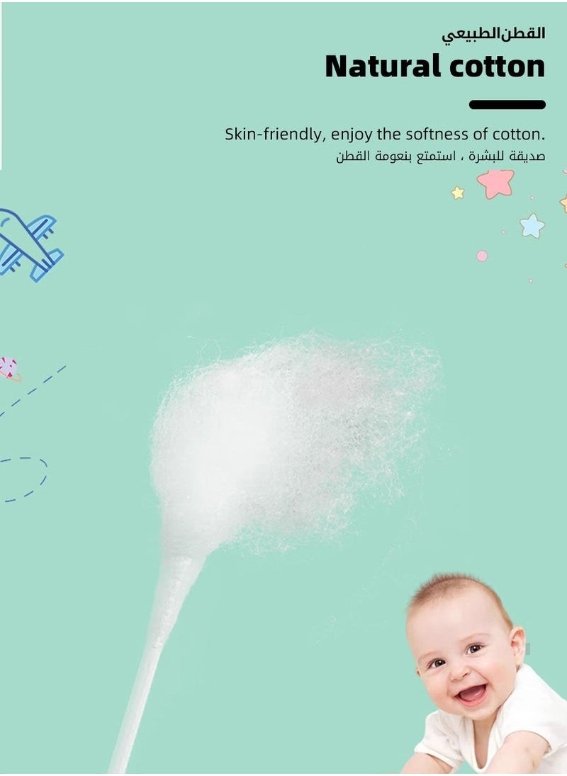 MIXDE 400PCS Baby Cotton Swabs,  Double-headed Ear Spoon, Baby Cotton Buds, Baby Cotton Safe Swabs for Delicate Baby Ear Nose, 100% Pure Organic Cotton,100% Biodegradable Chlorine Free u0026 Hypoallergenic  - Image 5