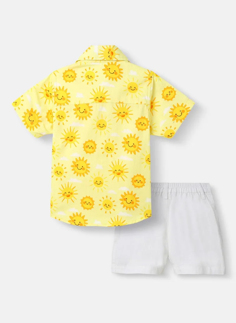 Nautinati Nautinati Boys' All-over Print Cotton Poplin With Chest Pocket