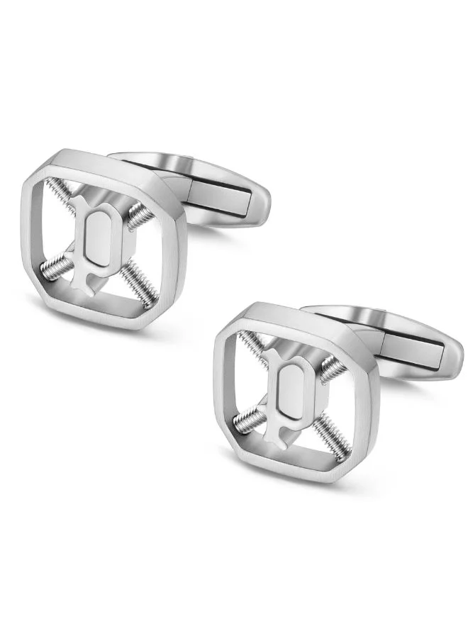 بوليس Spring Cufflinks For Men Silver Color