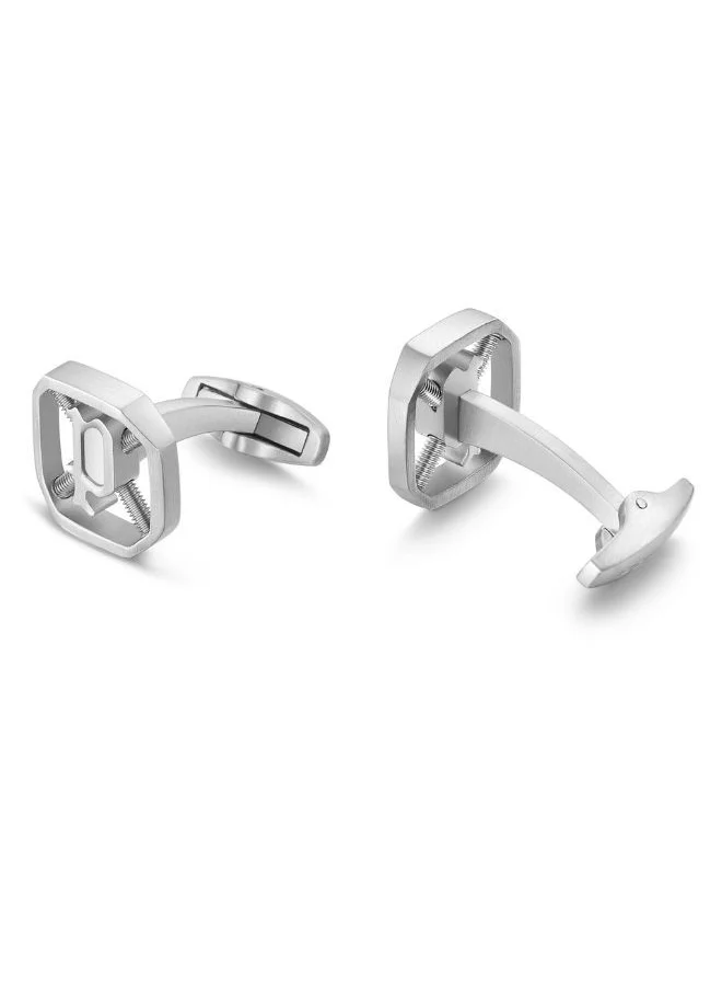 بوليس Spring Cufflinks For Men Silver Color