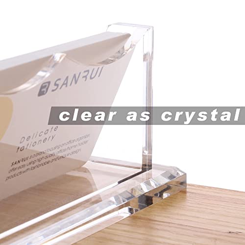 SANRUI Clear Horizontal Business Card Holder Stand for Desk, Acrylic Desktop Display Name Cards Holders Organizer Storage Rack,for Exhibition, Home , Office ,1 Tier 1 Pocket , 60 Card Capacity - Image 3