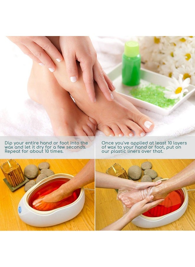 Segbeauty - Segbeauty Paraffin Bath Liners for Foot, 200 Counts Plastic Foot Covers, Booties for Feet Thermal Foot Liners, Foot Protectors with 200 Stickers for Snug Closure, Wax thera-py Foot Bags - Image 1