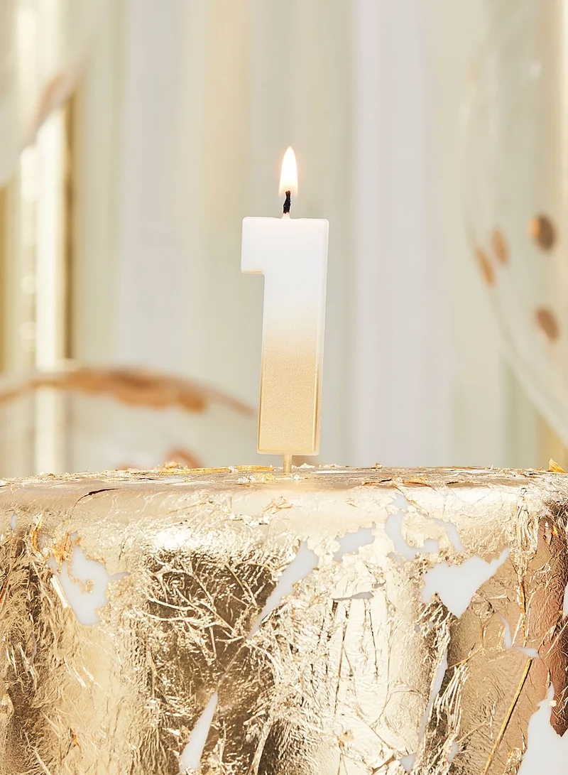 Ginger Ray Gold Ombre Number Candle - 1