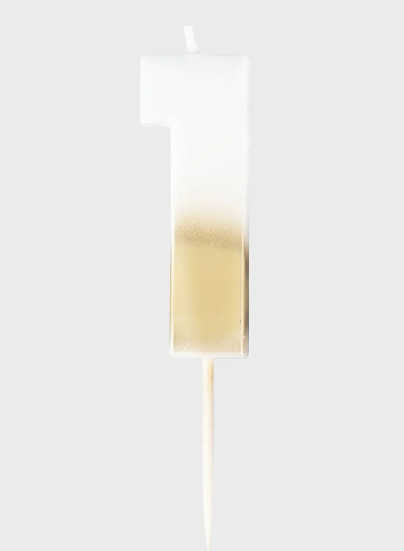Ginger Ray Gold Ombre Number Candle - 1