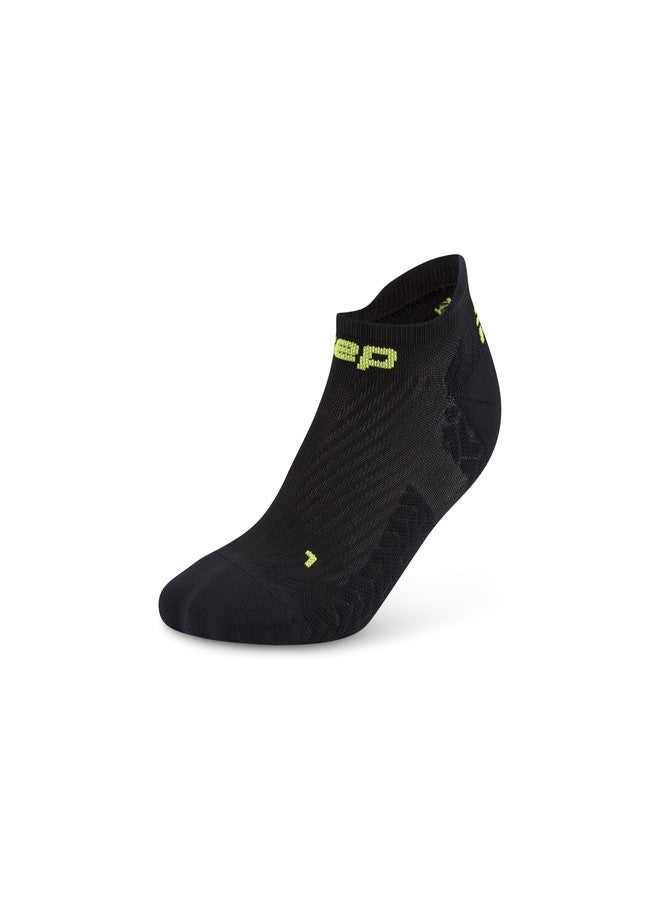 CEP Core Run Ultralight No Show Socks, Black/Lime, Unisex, MD - Image 1