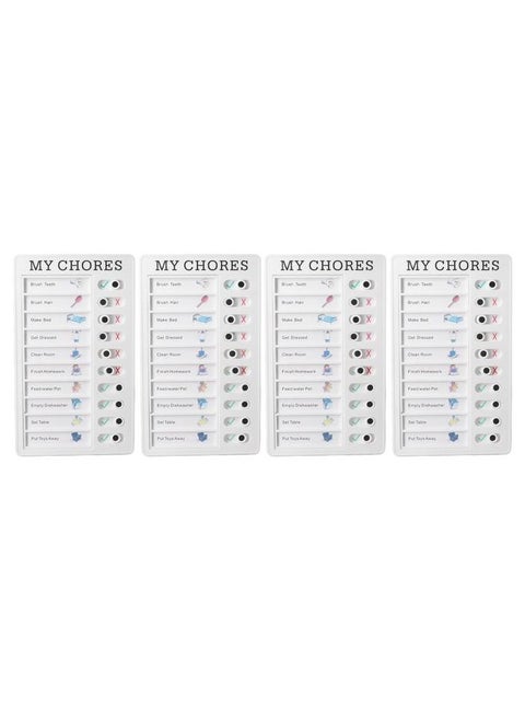 4pcs Checklist Board DIY Production Recyclable Portable Chore Checklist Detachable Chore Chart for DIY Message Travel Plan MYCHORES