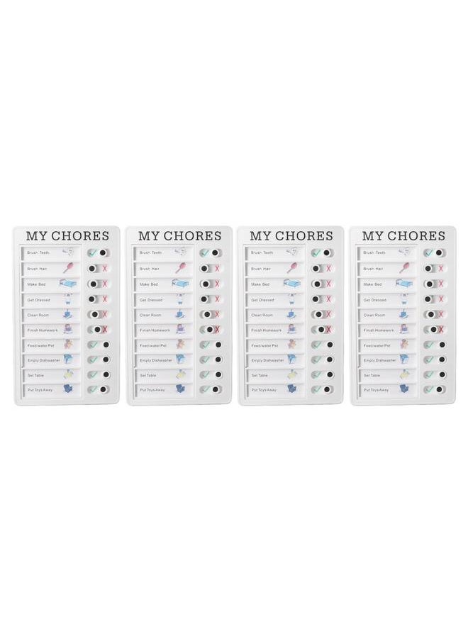 NIBEMINENT 4pcs Checklist Board DIY Production Recyclable Portable Chore Checklist Detachable Chore Chart for DIY Message Travel Plan MYCHORES  - Image 1