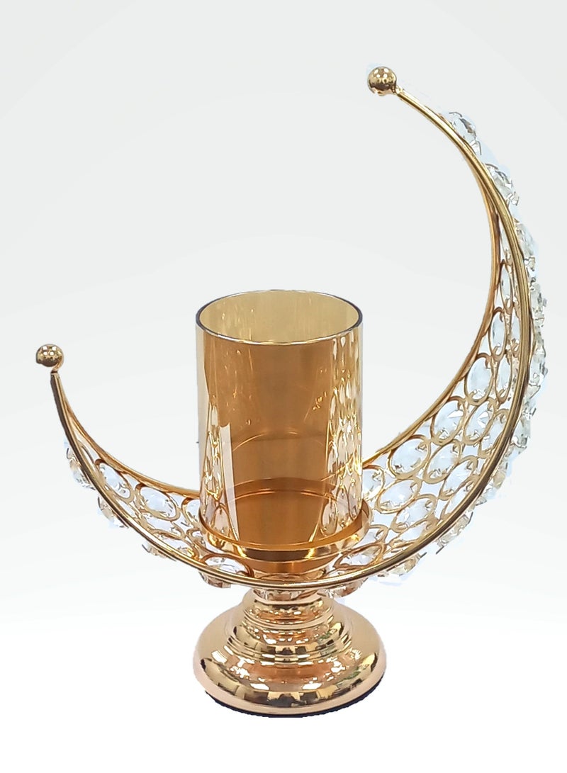 دلس DLS حامل شمعة على شكل مون من  ذهبي - Image 1