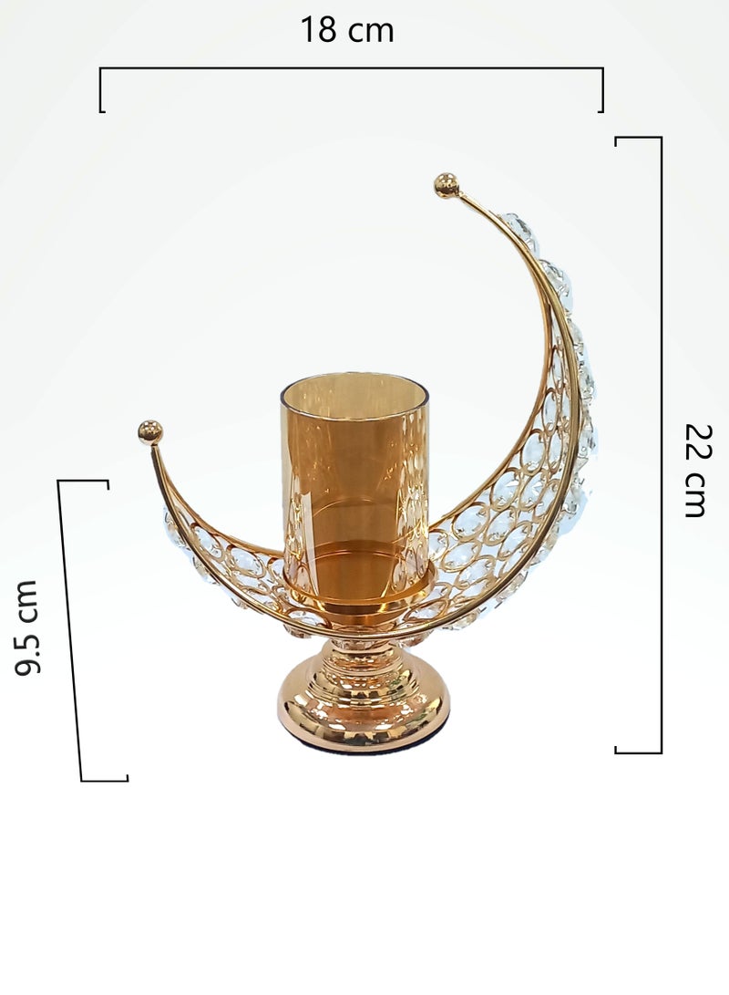 دلس DLS حامل شمعة على شكل مون من  ذهبي - Image 2