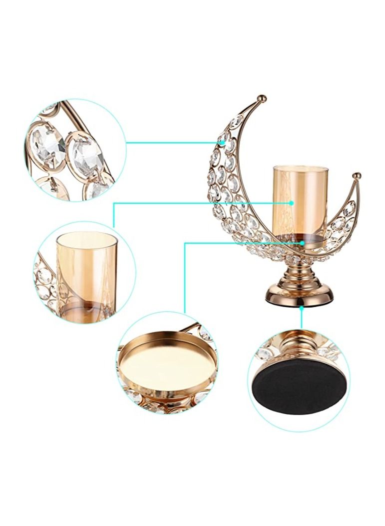 دلس DLS حامل شمعة على شكل مون من  ذهبي - Image 4