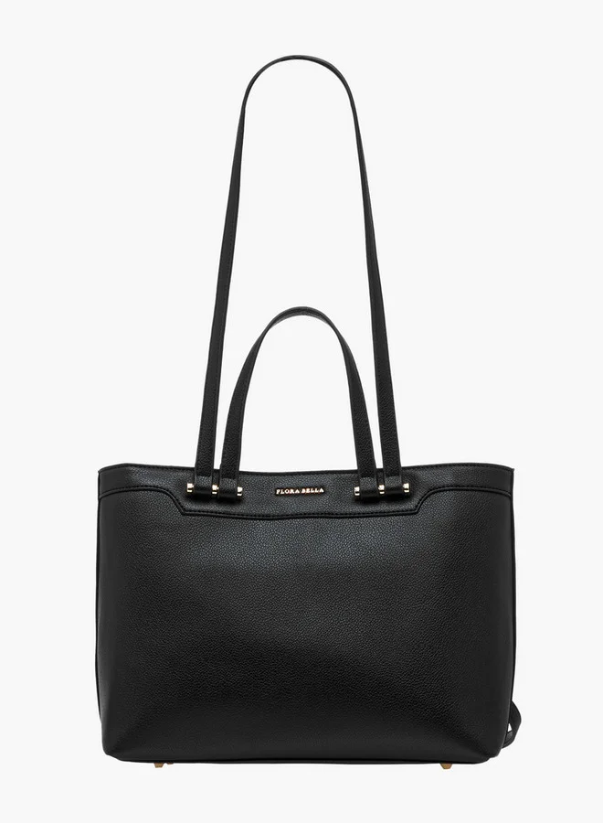 Flora Bella By Shoexpress Solid Tote Bag with Double Handle and Zip Closure