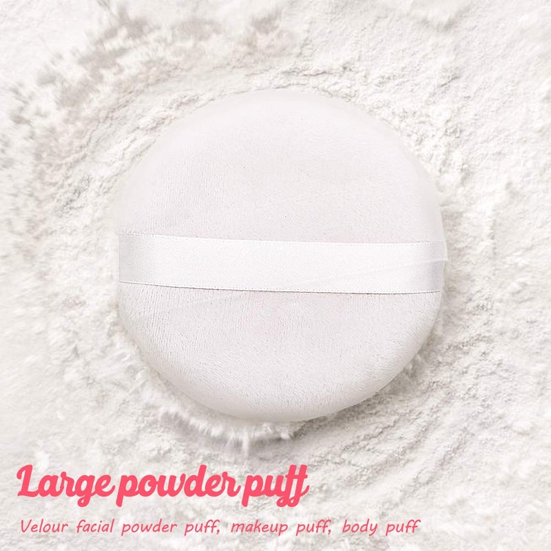 Topwon 4 Inch Powder Puff, Washable Large Body Powder Puff for Face Cleaning,Makeup & Powder Foundation Blending - Soft & Furry - Image 3