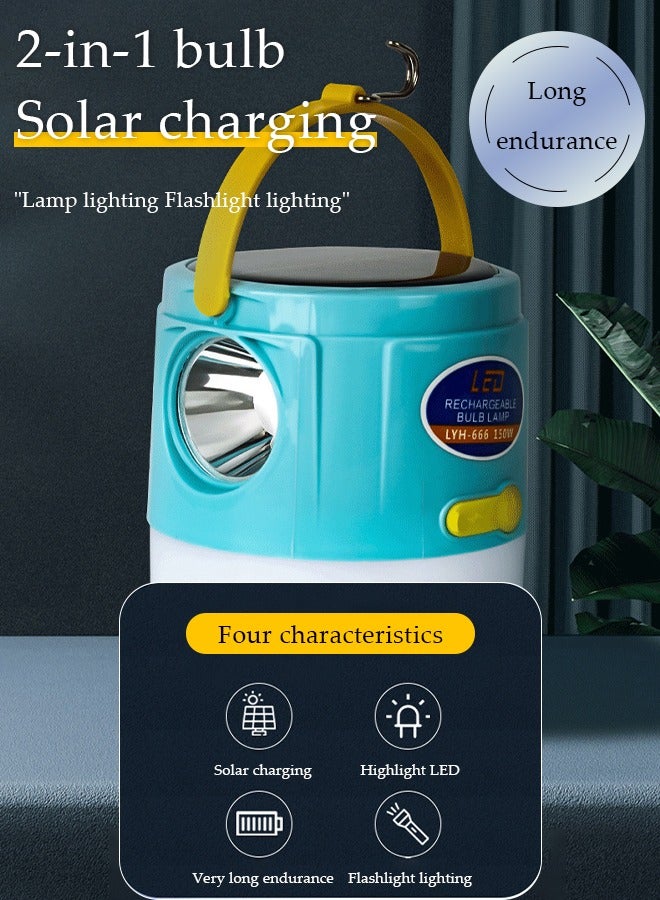 DUNISO فانوس تخييم شمسي، مصباح يدوي LED قابل لإعادة الشحن، ضوء طوارئ مع مقبض، مناسب للتخييم، الكشك، الخيمة، في الهواء الطلق، المنزل، 180 * 95 مم - Image 4