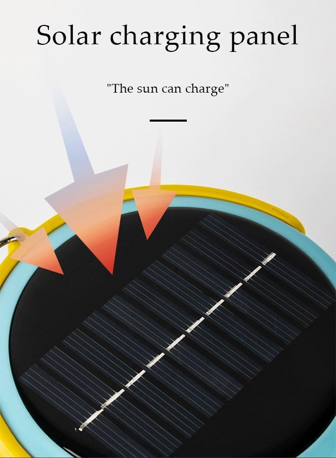 DUNISO فانوس تخييم شمسي، مصباح يدوي LED قابل لإعادة الشحن، ضوء طوارئ مع مقبض، مناسب للتخييم، الكشك، الخيمة، في الهواء الطلق، المنزل، 180 * 95 مم - Image 5