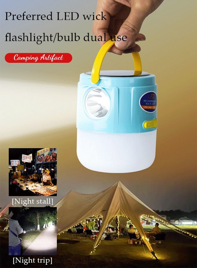 DUNISO فانوس تخييم شمسي، مصباح يدوي LED قابل لإعادة الشحن، ضوء طوارئ مع مقبض، مناسب للتخييم، الكشك، الخيمة، في الهواء الطلق، المنزل، 180 * 95 مم - Image 3