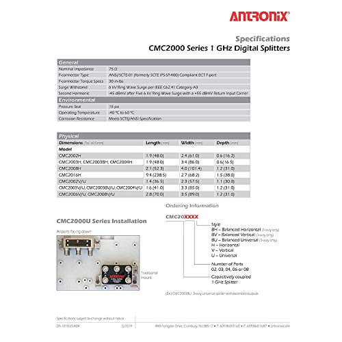 Antronix Cable Modem & MOCA Premium Coaxial 2-Way Splitter Ideal for Bidirectional RG-6 RG-59 Communications - Image 5