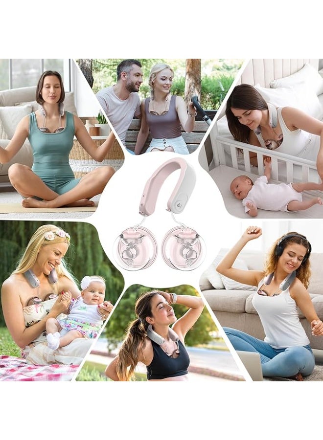 Bellababy Wearable Breast Pump, Hands-Free Electric Double Breast Pump Hanging-Neck Heating Tech for Neck. 3 Modes & 9 Levels, Effective Suction, Portable & Discreet, Leak-Proof & Quiet. 24mm Flanges - Image 4