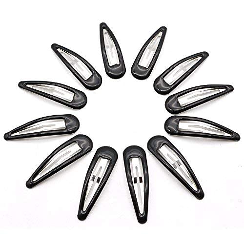 Dofash 5CM/2IN Epoxy Snap Hair Clips Metal Grips Tortie Accessories For Women (Epoxy Black) - Image 4