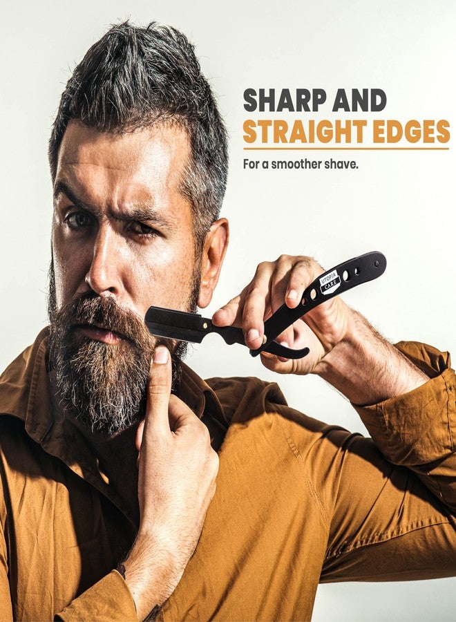Utopia Care Professional Straight Razor for Men, Barber Straight Edge Razor Safety with 100 Pack Blades, Black - Image 5