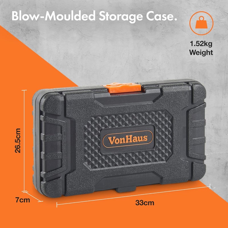 VonHaus 130-Piece Socket and Bit Set with 72-Tooth Ratchet Handle - Image 5