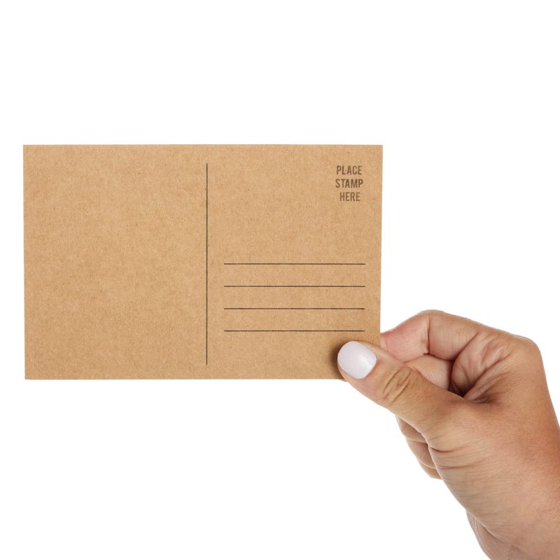 Sustainable Greetings 100 Pack Bulk Kraft Paper Blank Postcards for Mailing, Wedding, DIY Arts and Crafts, 350gsm (4 x 6 In) - Image 3